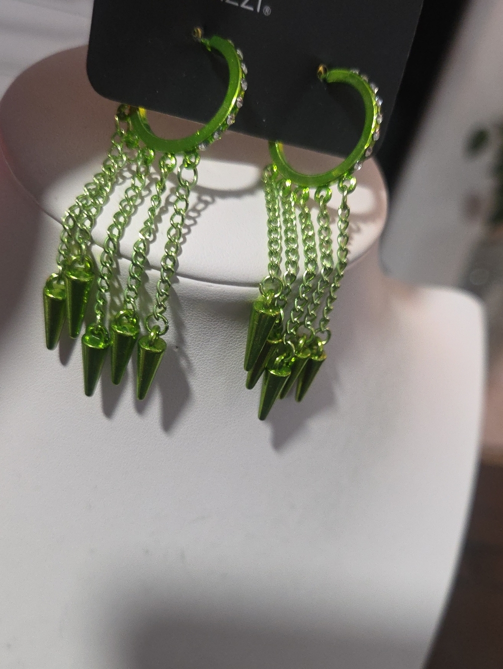 Paparazzi Piquant Punk Green Hoop Earrings NWT